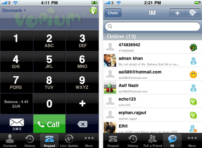 Vopium VoIP Apple iPhone App Enabled 3G VoIP Calling